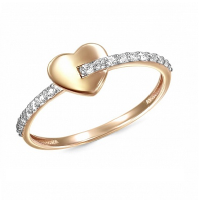 Золотое кольцо сердечко