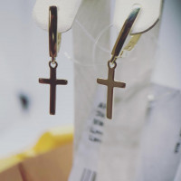 Золотые серьги Кресты